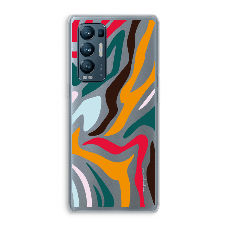 Colored Zebra: Oppo Find X3 Neo Transparant Hoesje