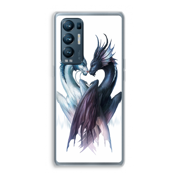 Yin Yang Dragons: Oppo Find X3 Neo Transparant Hoesje