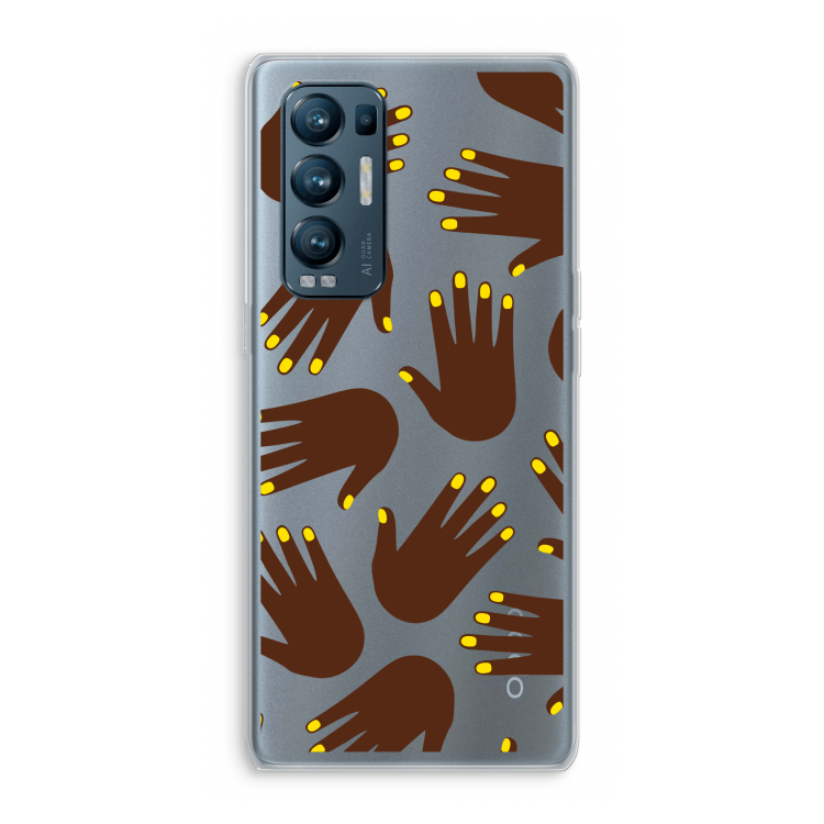 Hands dark: Oppo Find X3 Neo Transparant Hoesje