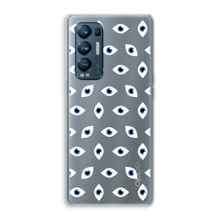 Eyes pattern: Oppo Find X3 Neo Transparant Hoesje