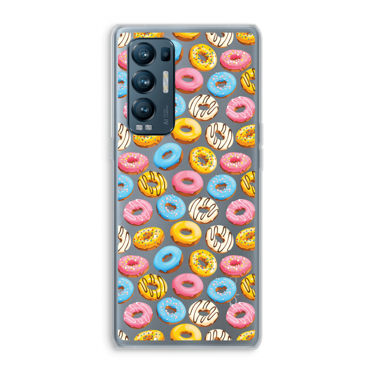 Pink donuts: Oppo Find X3 Neo Transparant Hoesje