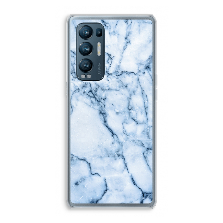 Blauw marmer: Oppo Find X3 Neo Transparant Hoesje