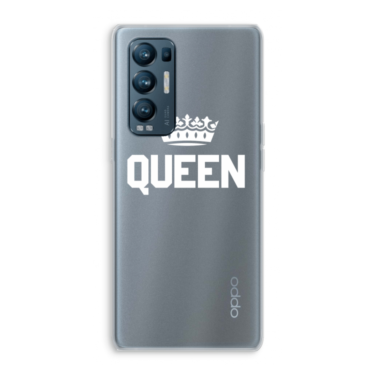 Queen zwart: Oppo Find X3 Neo Transparant Hoesje