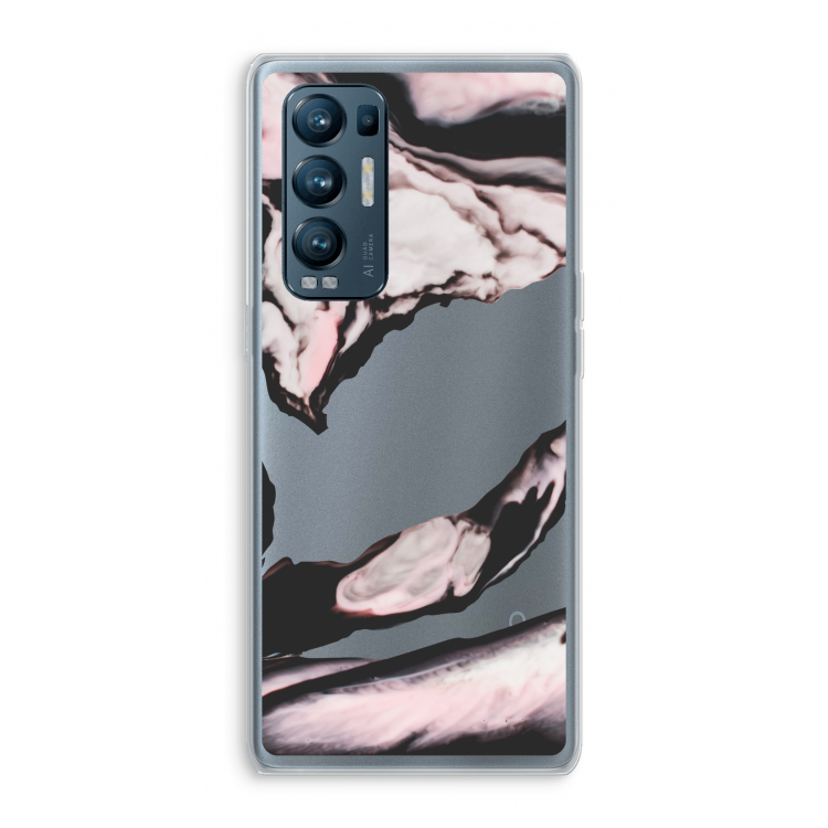Roze stroom: Oppo Find X3 Neo Transparant Hoesje