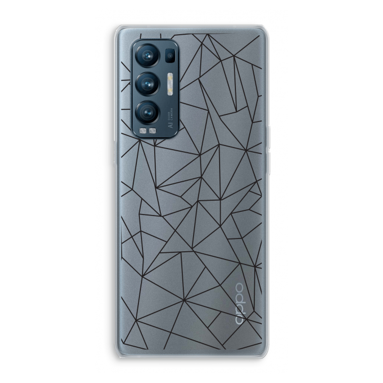 Geometrische lijnen zwart: Oppo Find X3 Neo Transparant Hoesje