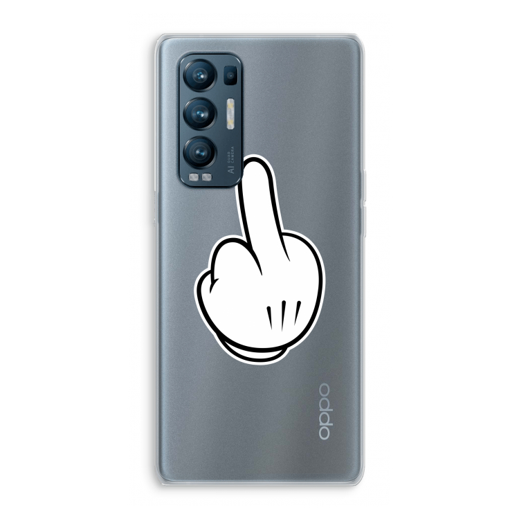 Middle finger black: Oppo Find X3 Neo Transparant Hoesje