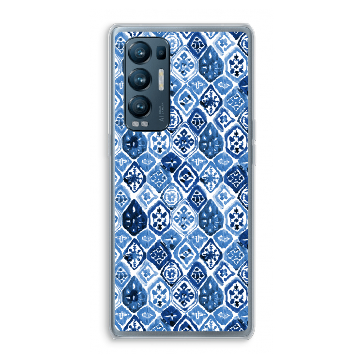 Blauw motief: Oppo Find X3 Neo Transparant Hoesje