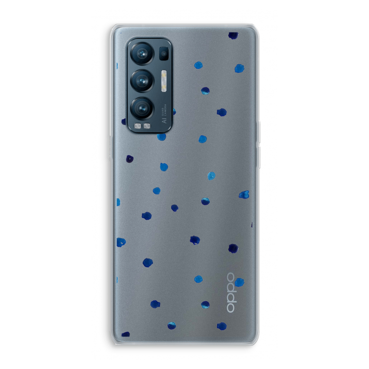 Blauwe stippen: Oppo Find X3 Neo Transparant Hoesje