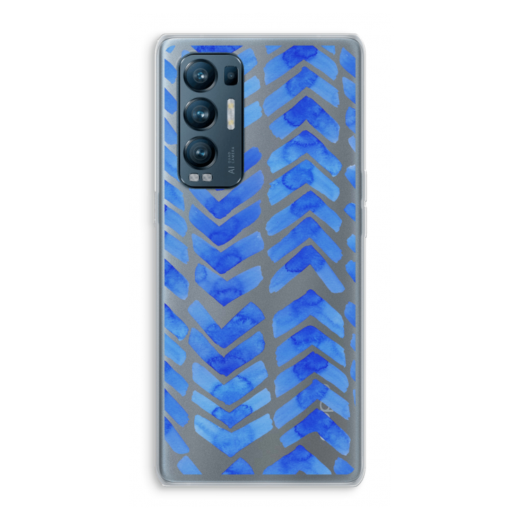 Blauwe pijlen: Oppo Find X3 Neo Transparant Hoesje