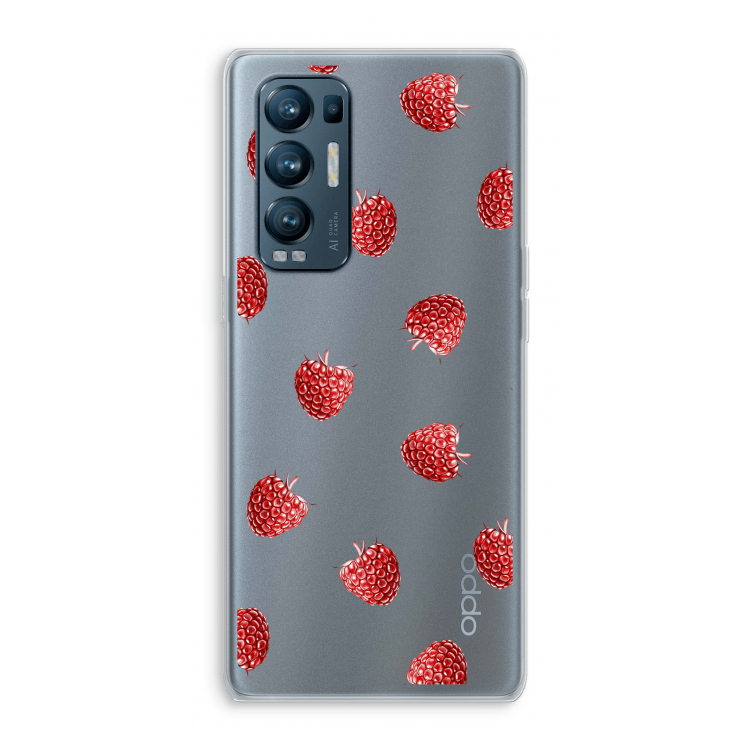Framboosjes: Oppo Find X3 Neo Transparant Hoesje