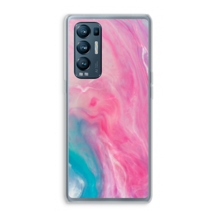 Roze explosie: Oppo Find X3 Neo Transparant Hoesje