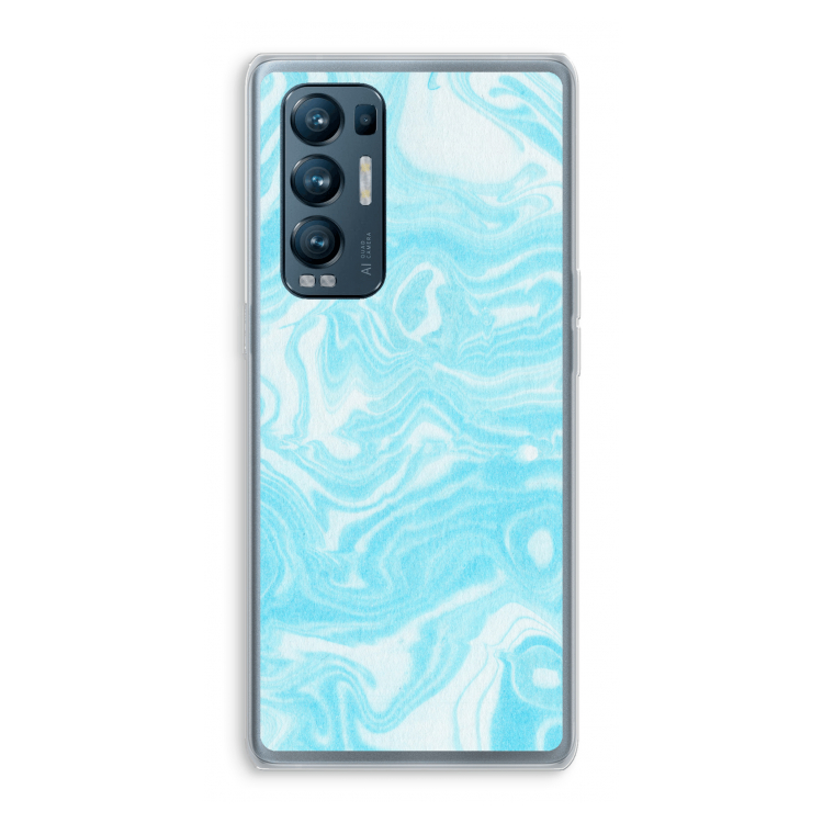 Waterverf blauw: Oppo Find X3 Neo Transparant Hoesje