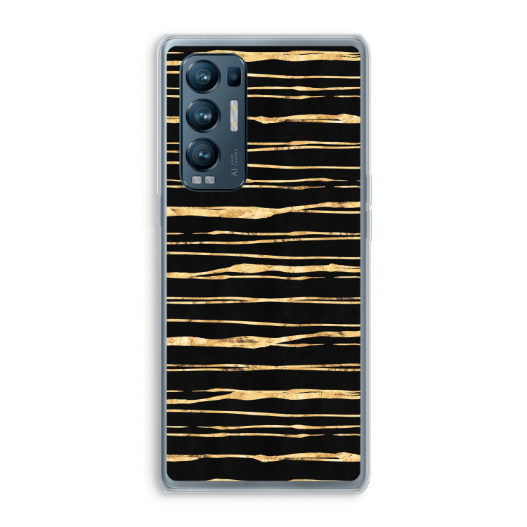 Gouden strepen: Oppo Find X3 Neo Transparant Hoesje