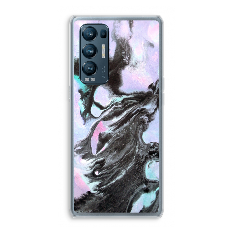 Pastel zwart: Oppo Find X3 Neo Transparant Hoesje