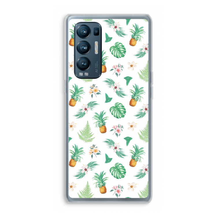 Ananas bladeren: Oppo Find X3 Neo Transparant Hoesje