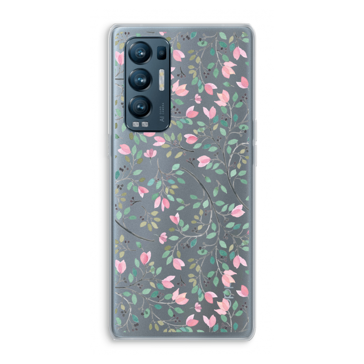 Sierlijke bloemen: Oppo Find X3 Neo Transparant Hoesje