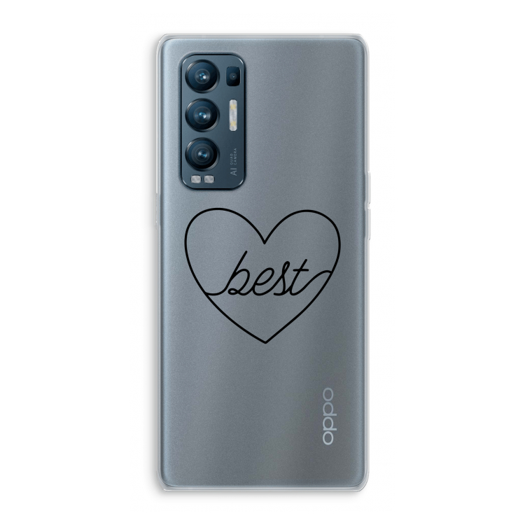 Best heart black: Oppo Find X3 Neo Transparant Hoesje