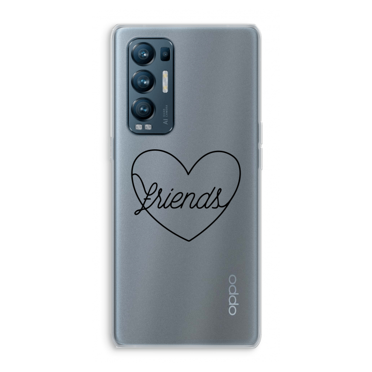Friends heart black: Oppo Find X3 Neo Transparant Hoesje