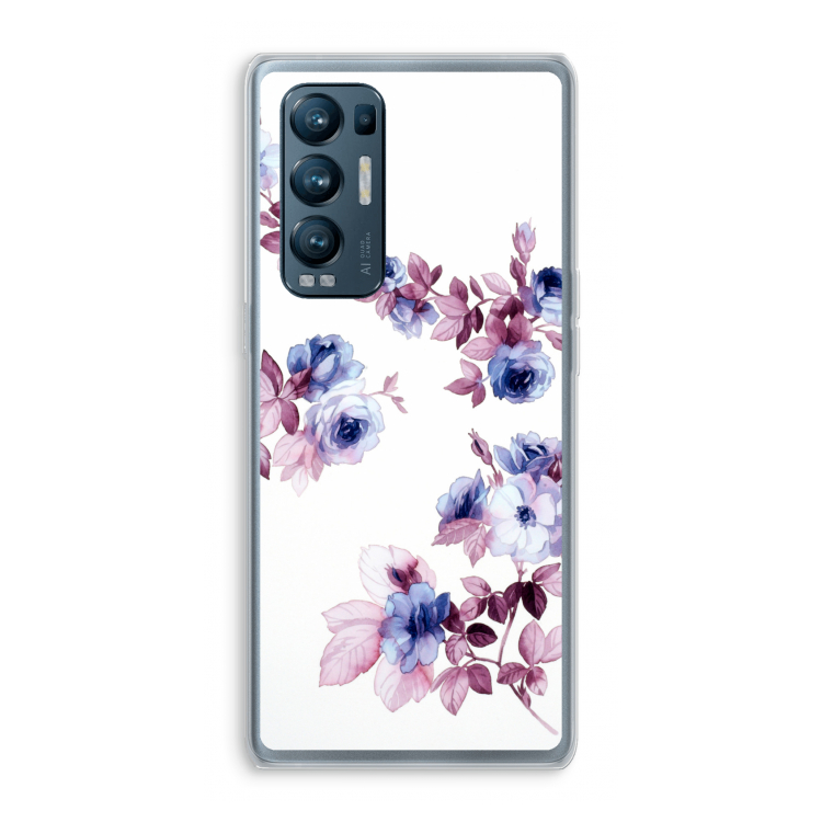 Waterverf bloemen: Oppo Find X3 Neo Transparant Hoesje