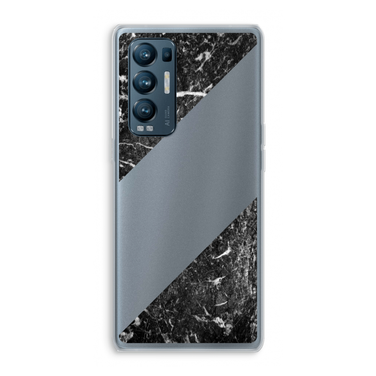 Zwart marmer: Oppo Find X3 Neo Transparant Hoesje