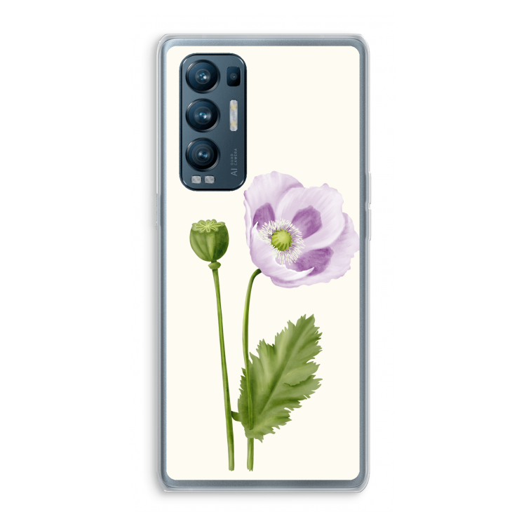 Purple poppy: Oppo Find X3 Neo Transparant Hoesje