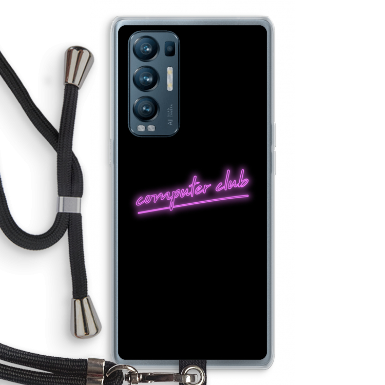 Vice Black: Oppo Find X3 Neo Transparant Hoesje met koord
