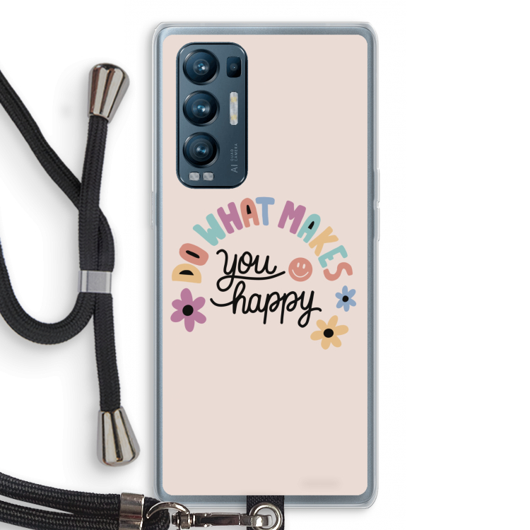 Happy days: Oppo Find X3 Neo Transparant Hoesje met koord