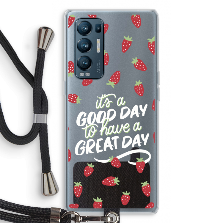 Don't forget to have a great day: Oppo Find X3 Neo Transparant Hoesje met koord