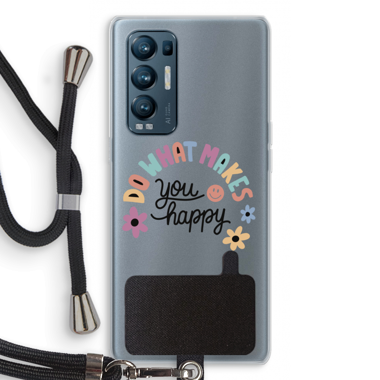 Happy days: Oppo Find X3 Neo Transparant Hoesje met koord