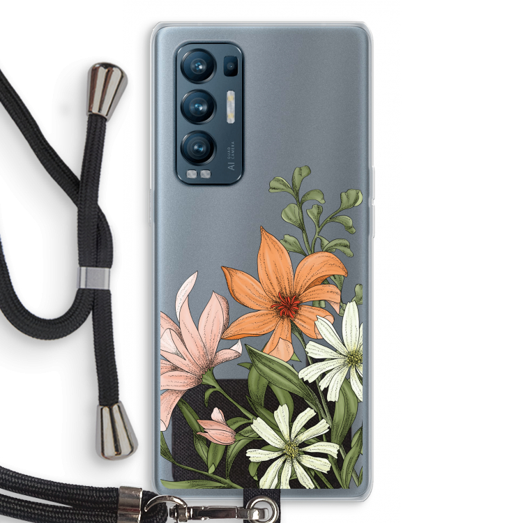 Floral bouquet: Oppo Find X3 Neo Transparant Hoesje met koord
