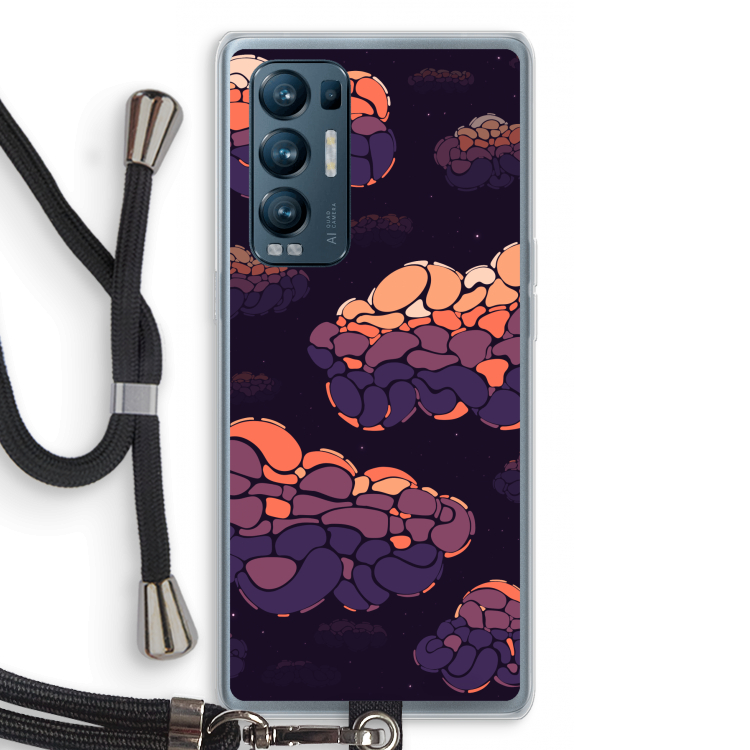Patroon Wolken: Oppo Find X3 Neo Transparant Hoesje met koord