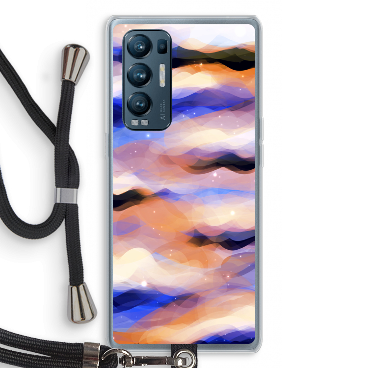 Donkere Wolken: Oppo Find X3 Neo Transparant Hoesje met koord