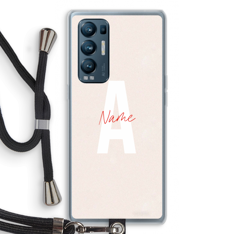 Strawberry Milkshake: Oppo Find X3 Neo Transparant Hoesje met koord
