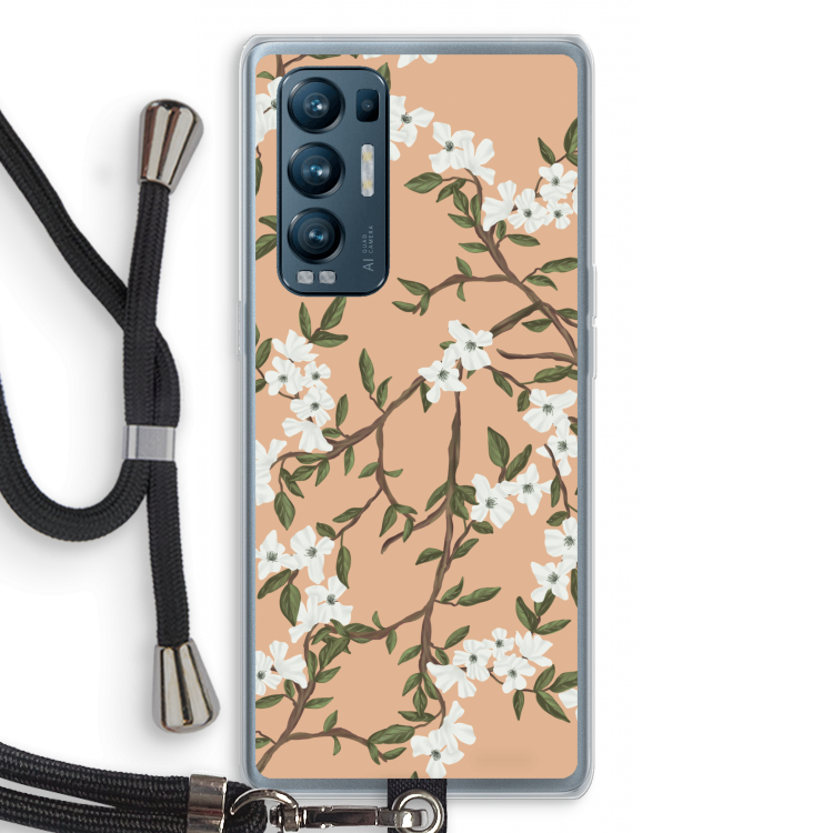 Blossoming spring: Oppo Find X3 Neo Transparant Hoesje met koord