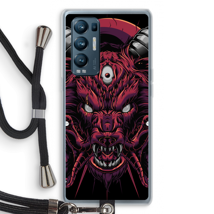 Hell Hound and Serpents: Oppo Find X3 Neo Transparant Hoesje met koord