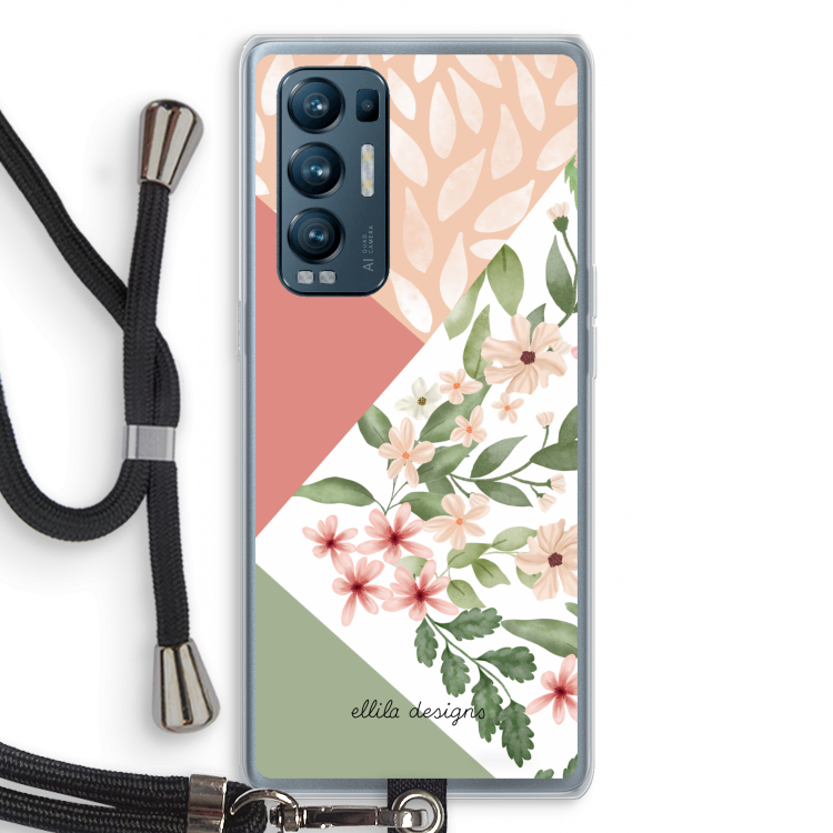 Sweet heaven geometrics: Oppo Find X3 Neo Transparant Hoesje met koord