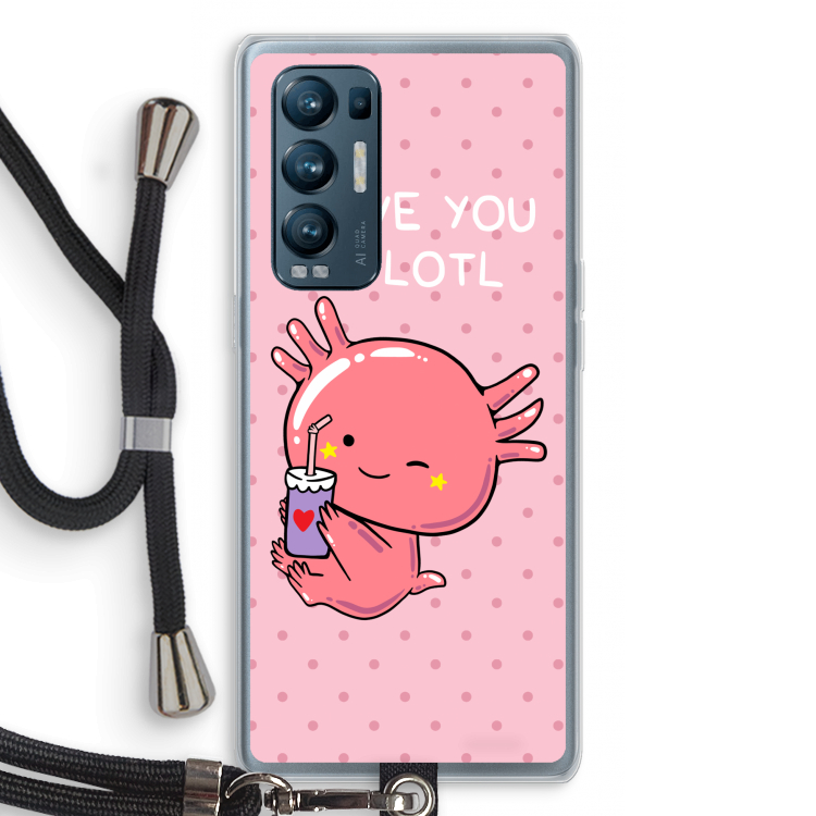 Love You A Lotl: Oppo Find X3 Neo Transparant Hoesje met koord