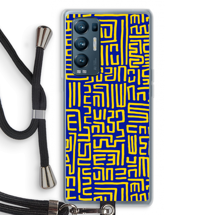 Majorelle Blue Print: Oppo Find X3 Neo Transparant Hoesje met koord