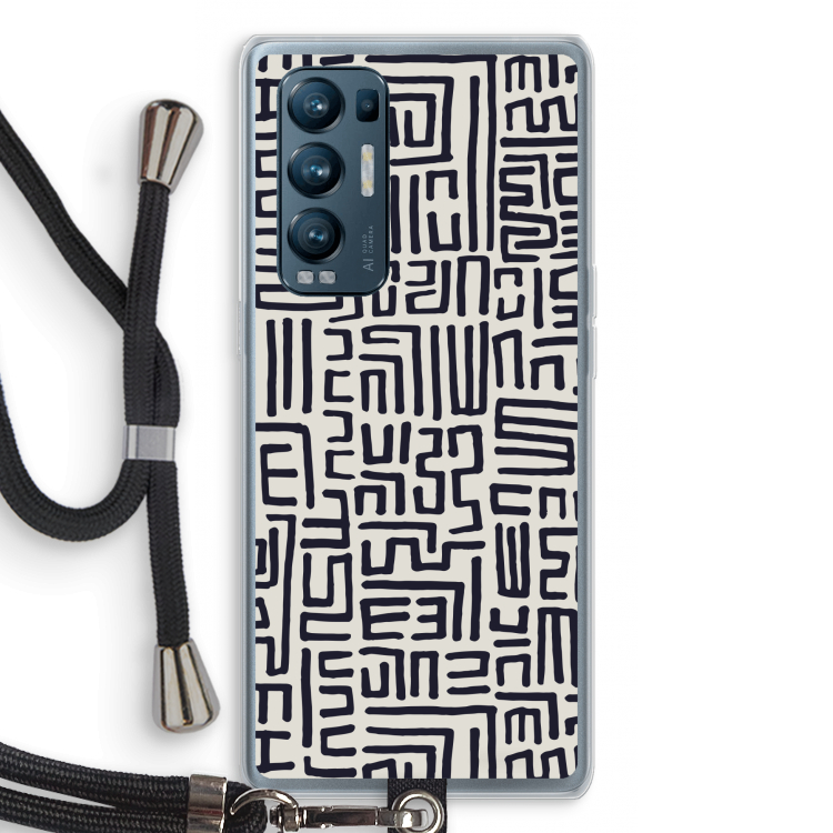 Moroccan Print: Oppo Find X3 Neo Transparant Hoesje met koord