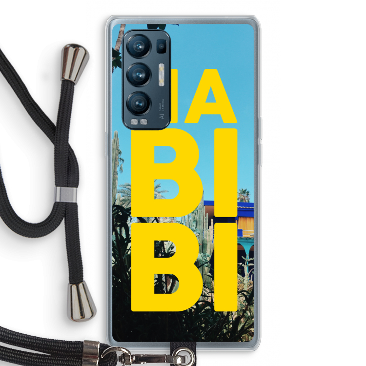 Habibi Majorelle : Oppo Find X3 Neo Transparant Hoesje met koord