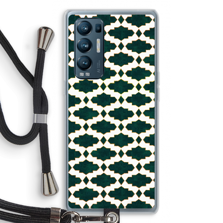 Moroccan tiles: Oppo Find X3 Neo Transparant Hoesje met koord