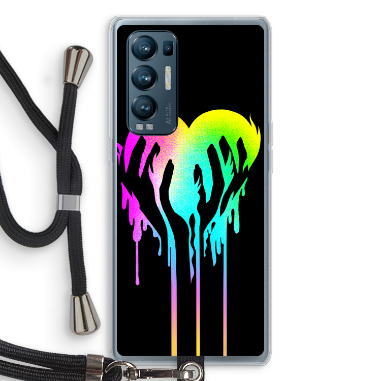 Hold My Heart: Oppo Find X3 Neo Transparant Hoesje met koord
