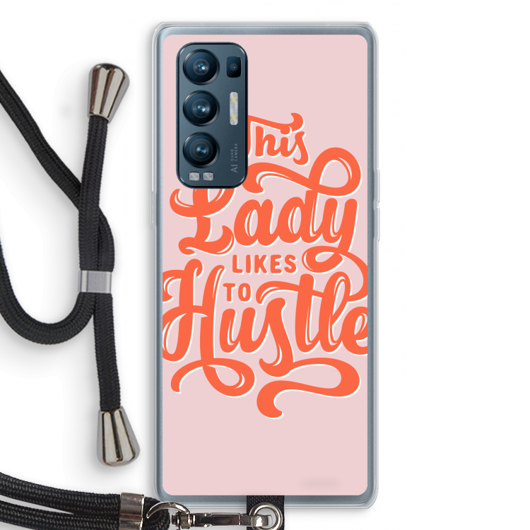 Hustle Lady: Oppo Find X3 Neo Transparant Hoesje met koord