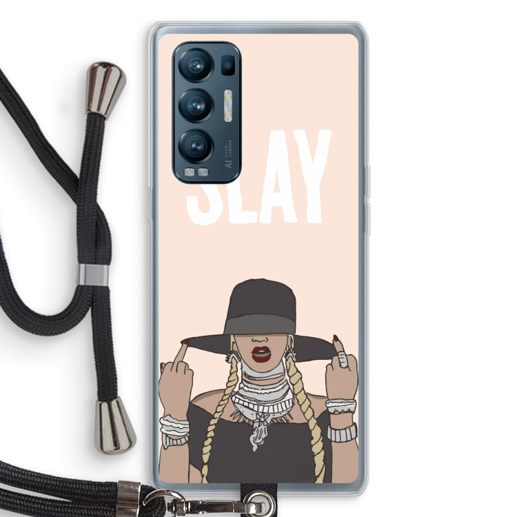 Slay All Day: Oppo Find X3 Neo Transparant Hoesje met koord
