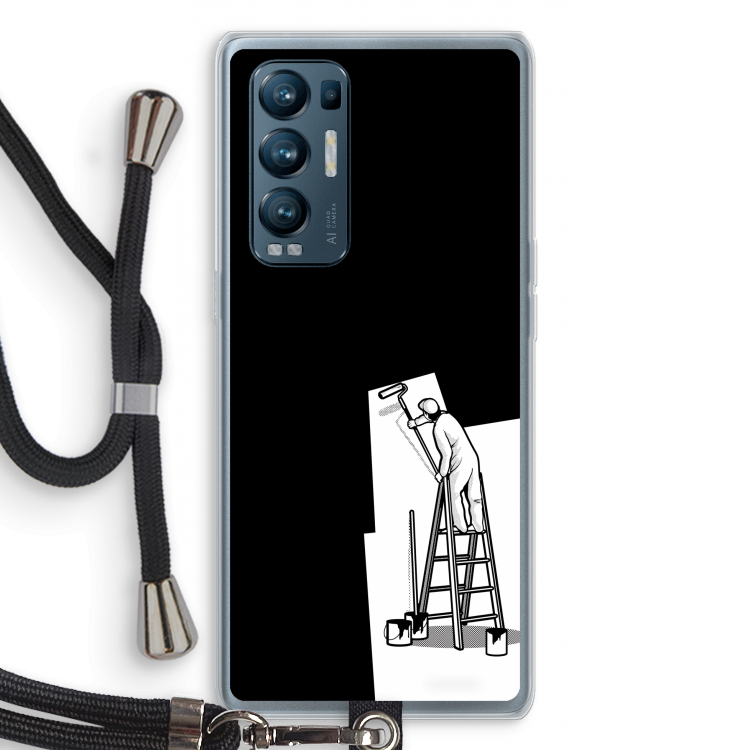 Musketon Painter: Oppo Find X3 Neo Transparant Hoesje met koord