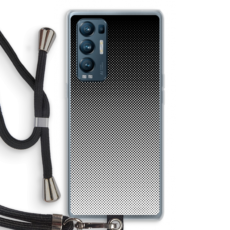 Musketon Halftone: Oppo Find X3 Neo Transparant Hoesje met koord