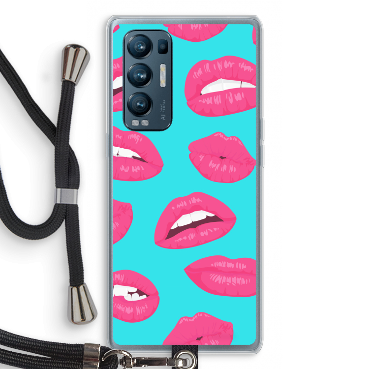 Bite my lip: Oppo Find X3 Neo Transparant Hoesje met koord