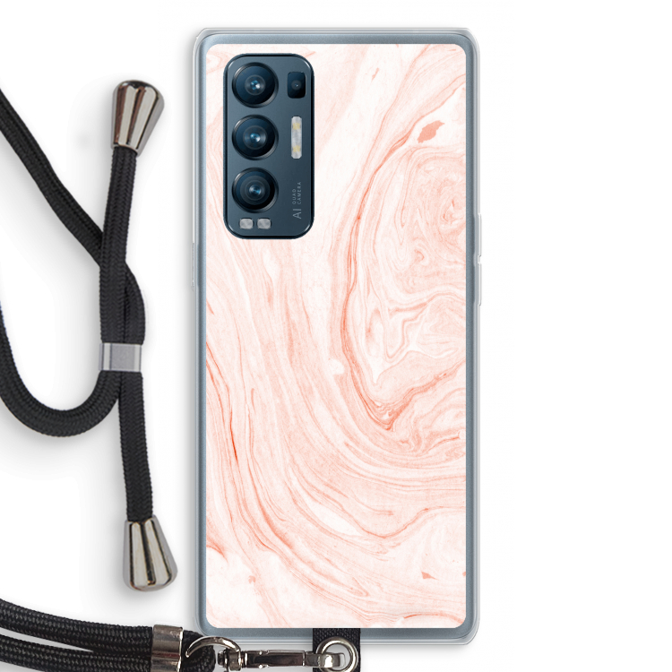 Peach bath: Oppo Find X3 Neo Transparant Hoesje met koord