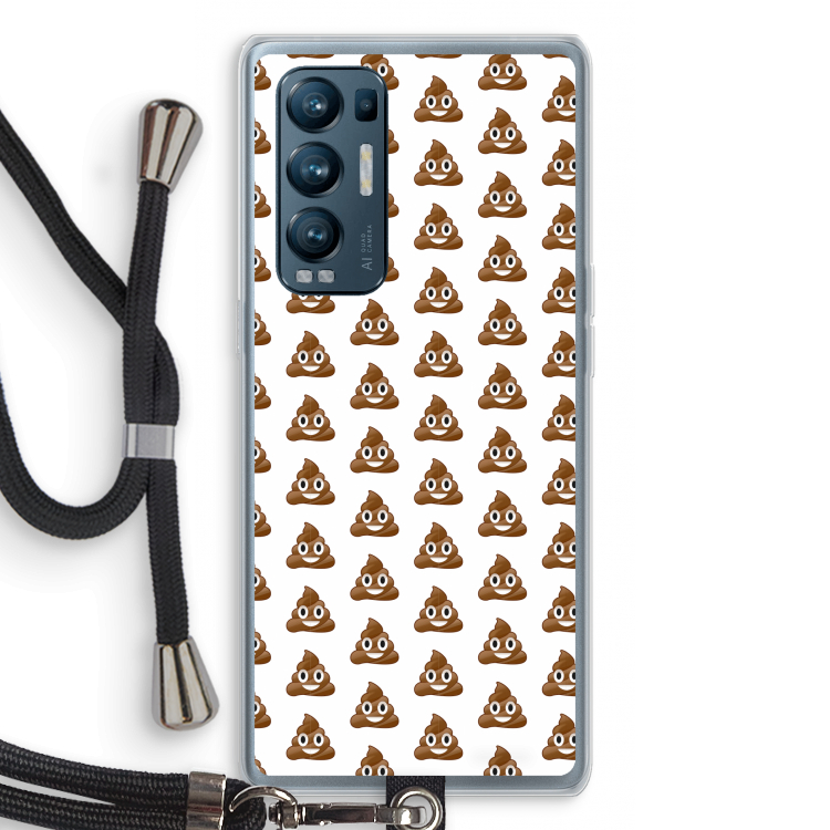 Poop emoji: Oppo Find X3 Neo Transparant Hoesje met koord