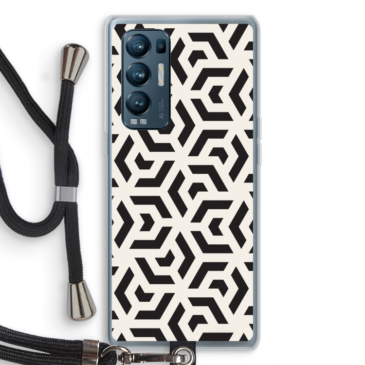 Crazy pattern: Oppo Find X3 Neo Transparant Hoesje met koord